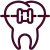 Icon of a tooth with a bracket for braces