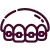 Icon of a row of teeth with metal braces
