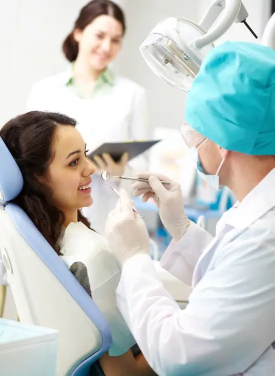 Young woman receiving a dental checkup